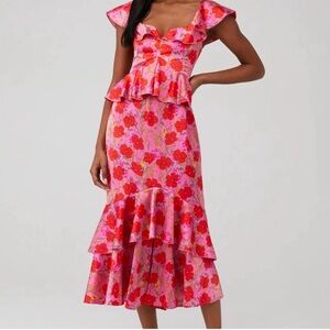 Show Me Your Mumu Midi Ruffle Dress